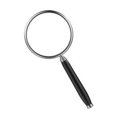 Magnifying glass isolated on transparent background