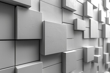 Abstract geometric wall design with square blocks.