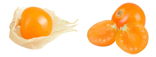 Cape gooseberry or physalis isolated on white background wit full depth of field