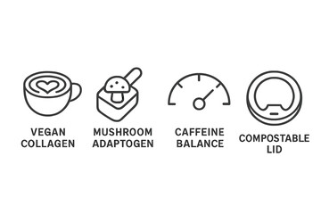 Icons of latte wellness that combine heart, scoop, gauge, and ring are emerging
