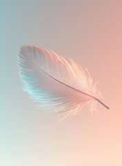 Obraz premium Delicate feather in pastel hues. Soft, light, and airy