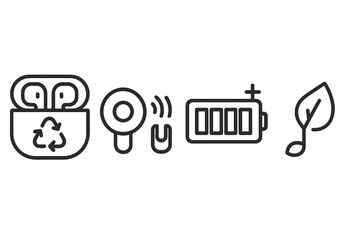 The icons for earbud-eco are combining the case, driver, bar, and leaf