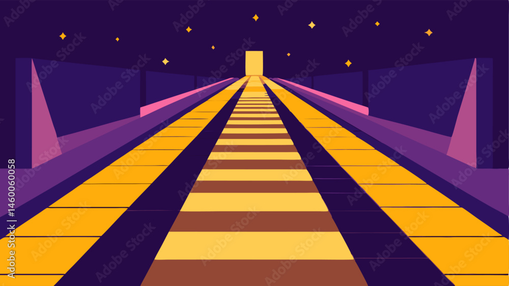 Poster shimmering pathways smooth illuminated pathways made of sparkling tiles guiding shoppers seamlessly 