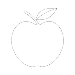 Minimal Apple Fruit Thin Line  Vector Illustration