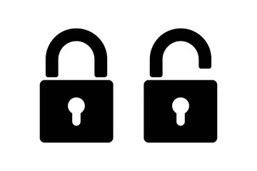 Lock and unlock security access control symbol icon