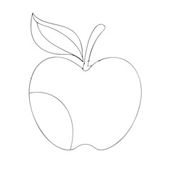 Minimal Apple Fruit Thin Line  Vector Illustration