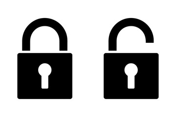 Lock and unlock security access control icon vector