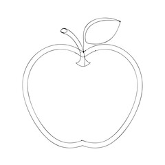 Minimal Apple Fruit Thin Line  Vector Illustration