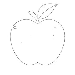 Minimal Apple Fruit Thin Line  Vector Illustration