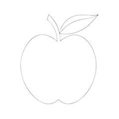 Minimal Apple Fruit Thin Line  Vector Illustration