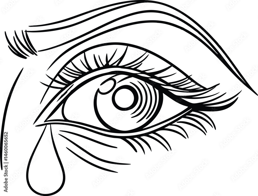 Poster an illustrative one-line drawing of a person focused on using a laptop computer at their desk workin