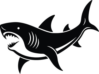 Dynamic Shark Illustration Silhouette
