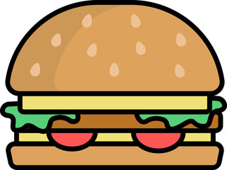 hamburger illustration on a white background    