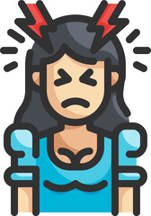 headache illustration on a white background     