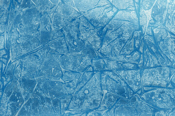 Craquelure scratch texture painting crumpled background wall . Abstract blue, turquoise color.