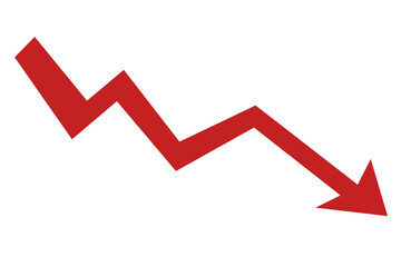 Down arrow crisis business market. Economy financial crash concept. Economic crisis recession. Economic decline. Stock exchange crisis