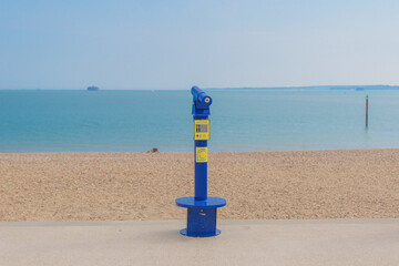 A telescope on Southsea esplanade on Portsea Island, UK