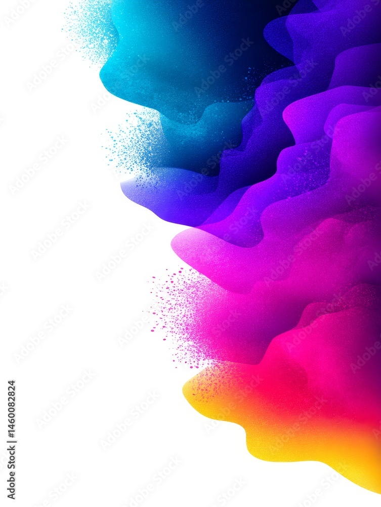 Poster vibrant color burst abstract - abstract of colorful flowing paint or ink, creating a vibrant and dyn