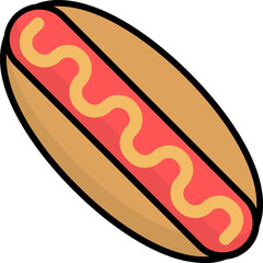 hot dog illustration on a white background    