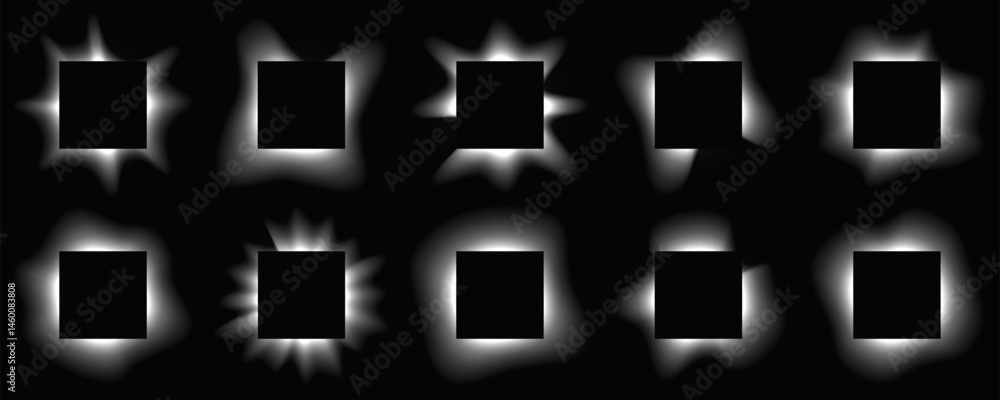 Poster set of square illuminate light frames