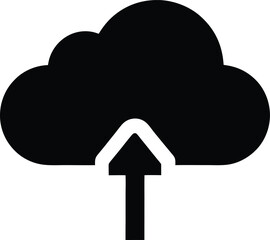 cloud upload black silhouette