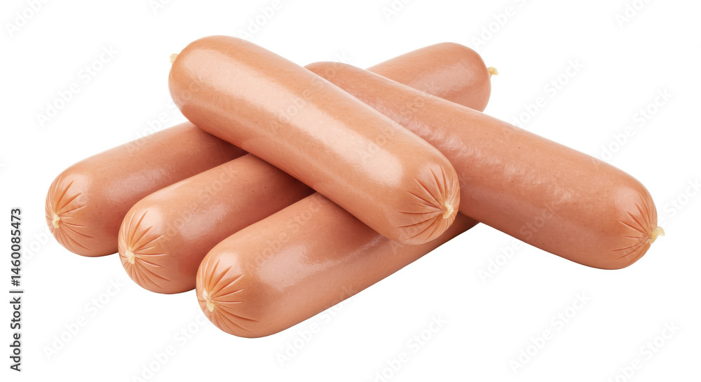 Poster a small pile of several cooked sausages stacked on top of each other against a plain background imag