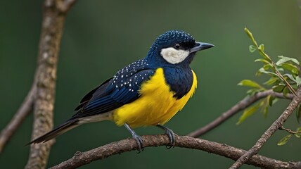 Naklejka premium Vibrant bird perched on branch