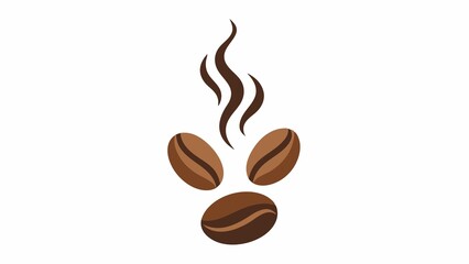 Hand Drawn Coffee Beans Rising Steam Fresh Sketch