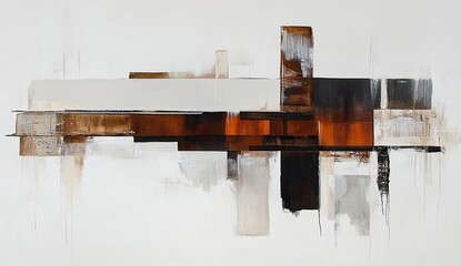 Abstract composition of earthy tones and light, horizontal planes