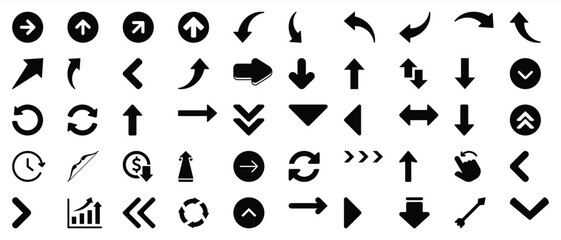 Collection of bold black arrows and directional icons