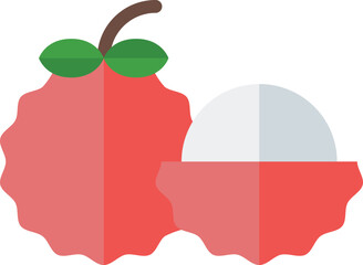 Lychee illustration on a white background    