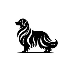 Elegant Black Dog Silhouette: Minimalist Vector Illustration