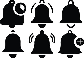 Notification Bell Icons Set Vector Graphics Design for App User Interface