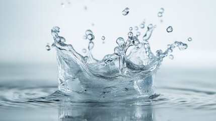 Water splash frozen in motion for purity freshness dynamic macro photography natural clean aqua movement energy