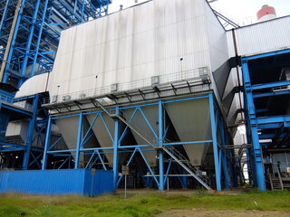 industrial electrostatic presipitator bag filter system at a power plant. essential equipment for...