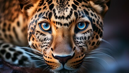 Fototapeta premium innocent looking eyes of this big cat before it jumped out towards