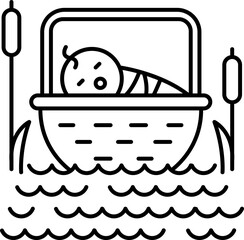 Moses basket illustration on a white background     