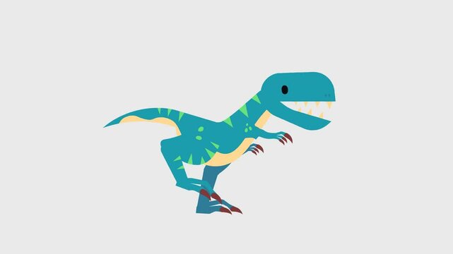 Dancing T-Rex Animation &ndash; Cartoon Dinosaur Dance Loop with Funny Short-Arm Moves &ndash; Video with Alpha Channel