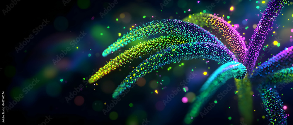 Poster abstract colorful particle design