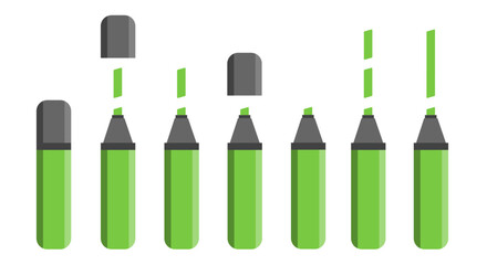 Colorful marker pens set. Highlighter pencil for school or kids