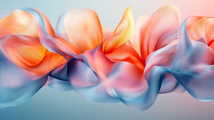 Fototapeta premium Abstract depiction of flowing, vibrant fabric in soft colors.