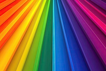 Diagonal Rainbow Spectrum Sliced Color Pattern, Vibrant Strips Abstract