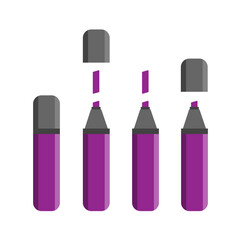 Colorful marker pens set. Highlighter pencil for school or kids