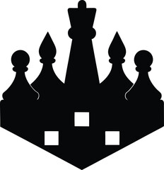 chess pieces on white background