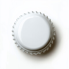 White metal lid for glass bottle. Metal lid design for glass bottles.