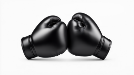 Black Boxing Gloves on Transparent Background