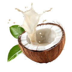 Coconut milk splash fresh tropical drink,