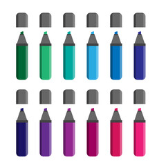 Colorful marker pens set. Highlighter pencil for school or kids