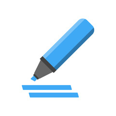 Colorful marker pen. Highlighter pencil for school or kids