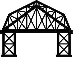 steel bridge over white background
